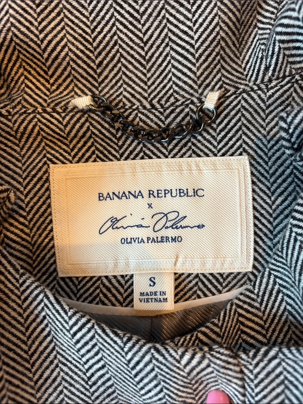 OLIVIA PALERMO FOR BANANA REPUBLIC herringbone cape blazer jacket ruffle S coat